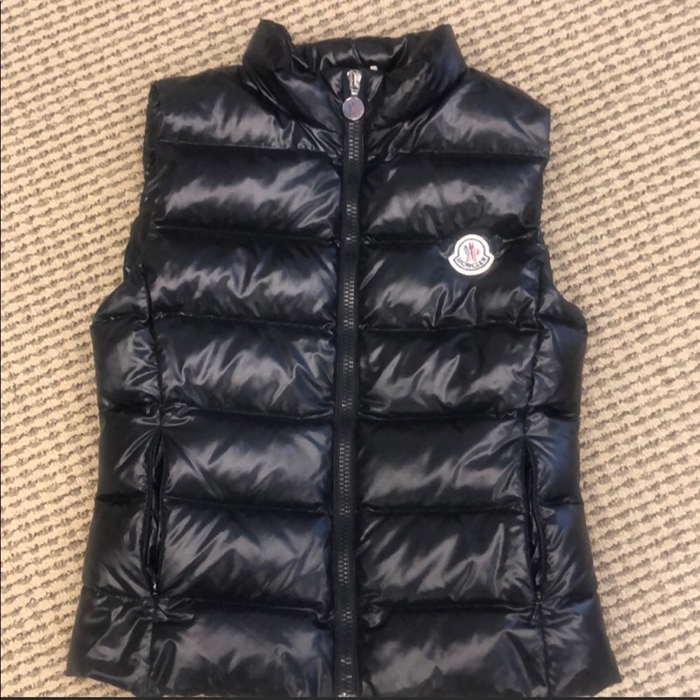 Authentic Black Moncler Girls Ghany Vest Size 12